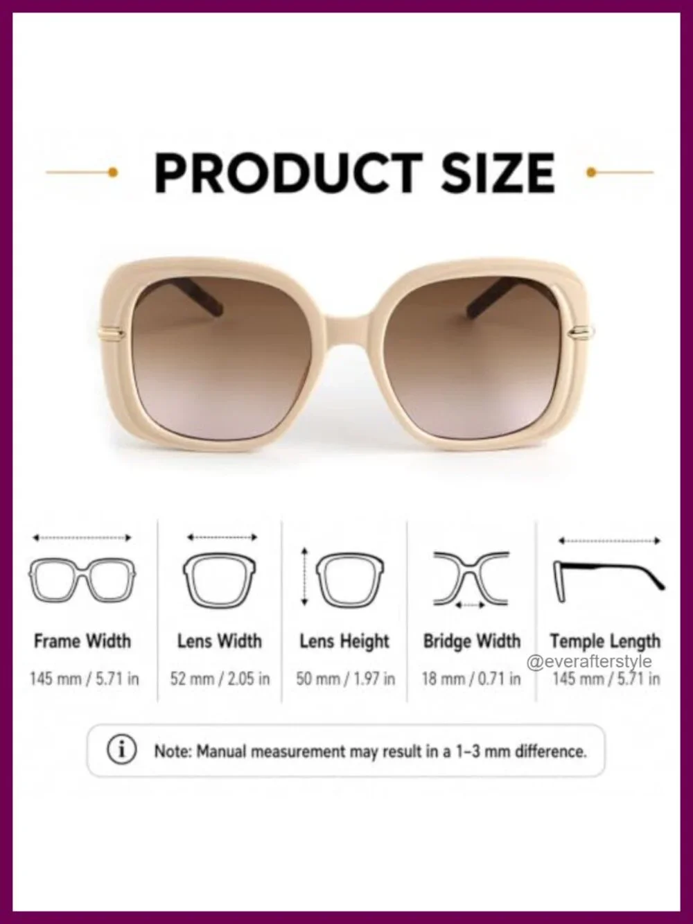 Oversized Square Sunglasses UV400 Thick Frame Unisex